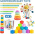 SYUUKH 6 in1 6-12 6-12 12pc 2 Montessori Baby Toys MonthsMontessori Toy for Babies MonthsIncl Building Blocks &Silicone
