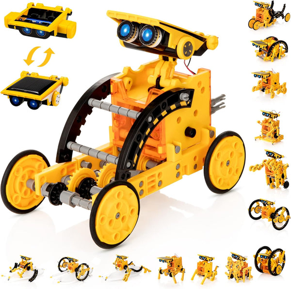 14-in-1 Solar Robot Kit - STEM Projects for Kids Age 8-12, Educational DIY Solar Power Building Toy