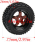 12mm Hex Rubber Tires & Plastic Wheel Rims with Foam, 75mm/2.95'' for HSP Tamiya HPI Kyosho 1/10 Touring Car, WLtoys