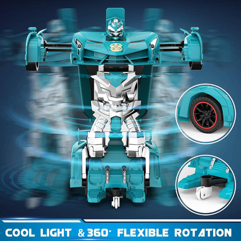 FDJ Remote Control Car - 2 in 1 Transforming Car Robot, One Button Deformation to Robot, 1:18 Scale, 360 Degree