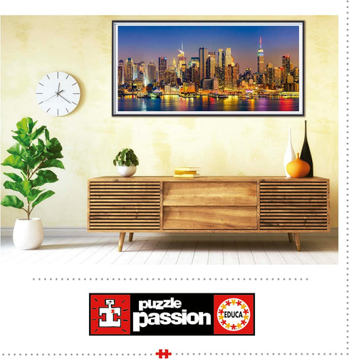 Educa Panorama Puzzles - New York City Skyline 3000 Piece Jigsaw Puzzle with Glue Included