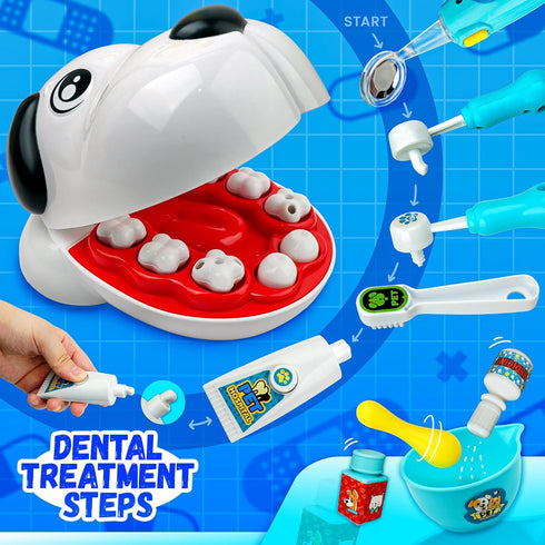 26 Set 3 4 5 6 7 8 SMILESSKIDDO Dentist Kit for Kids - Pcs Doctor Play with Dental Tools and Medical Accessories