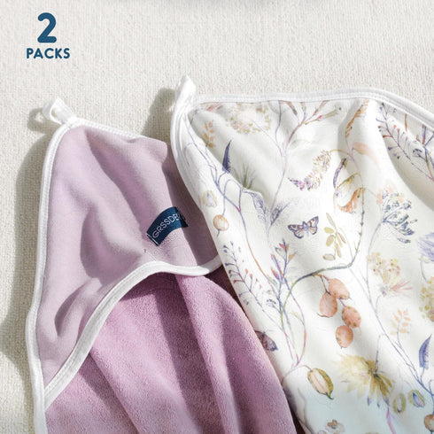 2 Pack 34"x 34" GRSSDER Baby Hooded Towel for Newborn, Super Soft Bath Towels with Original Design, Ultra Absorbent