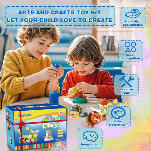 64 3 4 5 6 7 8+ Ixiaoyoo Air Dry Clay, Colors Modeling Clay for Kids, Creative DIY School Arts & Crafts Kit, Soft