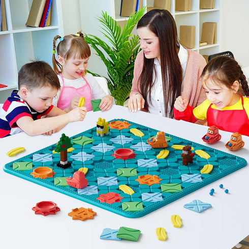 Kids Board Games Learning Toys, STEM Educational Logic Kits with 200+ Challenges, Brain Puzzles for Boys Girls Ages