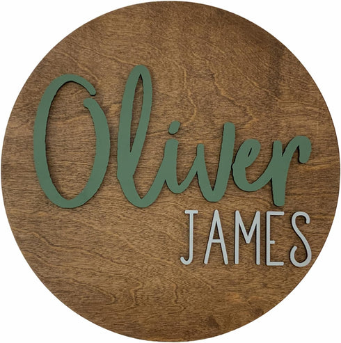 Round Baby Name Signs for Nursery, for Nursery, Customized Wood Name Plaque,