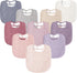 Muslin Baby Drool Bibs 10 Pack, Soft Square Adjustable Bandana Bibs for Unisex Newborns