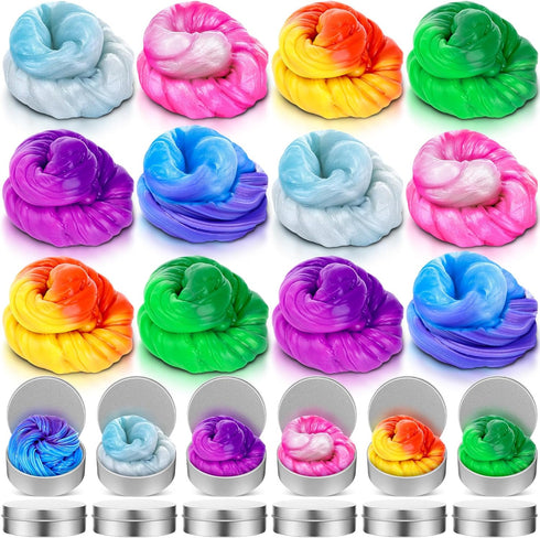 12 Pcs Heat Sensitive Color Changing Fidget Putty, Sensory Fidget Toy for Boys Girls, ADHD Stimulation, Classroom