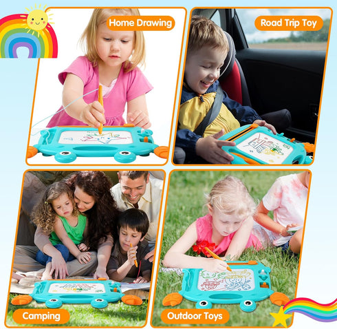 Toddler Toys 2-3, Crab Magnetic Drawing Board for 1 Year Old, Mess-free Educational Learning Toys for 2 Year Olds