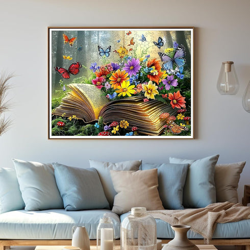 500 18.9 14.2 Mocfesk Wooden Puzzles for Adults, Mother's Day Book Puzzles Pieces, Unique Shaped Butterfly Flower