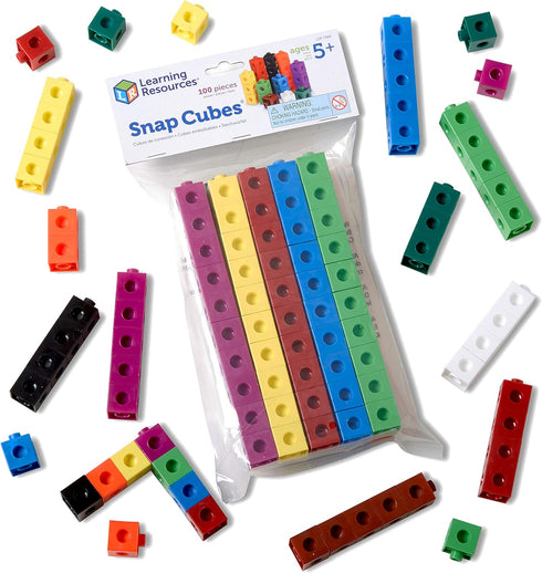 Learning Resources Snap Cubes, 100 Pieces, Educational Counting Toy for Ages 5+, Classroom Supplies