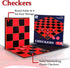 Checkers Board for Kids – Fun Checkerboard Game for Boys and Girls, Interlocking Checkers with Foldable Board