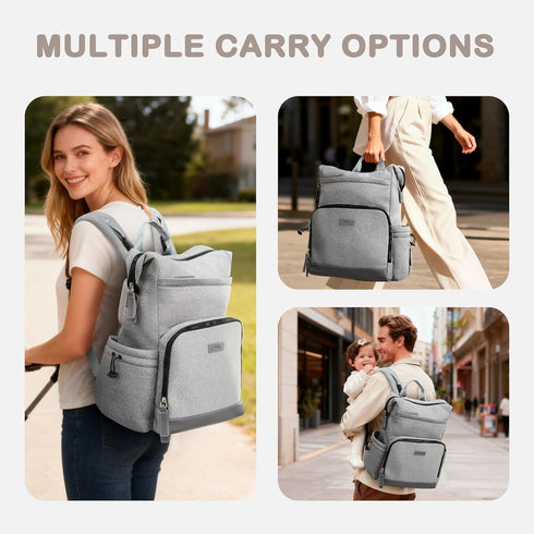 Backpack 33L Backpack Backpack 12 VONAL Neoprene Diaper Bag with Changing Pad, Large Capacity Neoprene Baby Diaper Bag