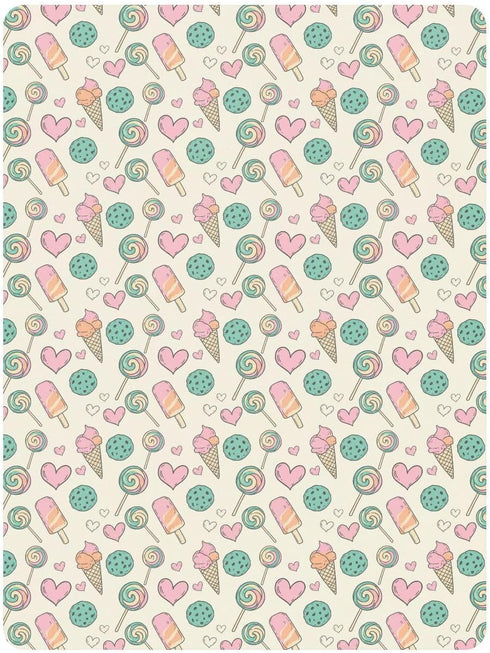 Jynexis 52x28 Candy Ice Cream White Pattern Baby Crib Sheets, Cotton Fitted Crib Sheet, Soft Breathable, Fits Standard