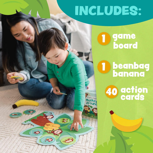 Peaceable Kingdom Monkey Around - First Game for Toddlers, Interactive Play with Parent for Ages 2+
