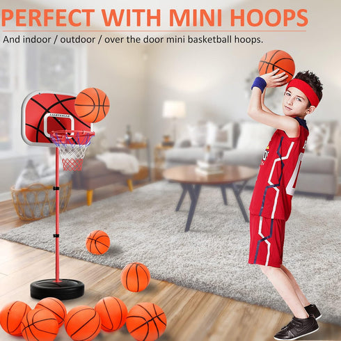 30Pcs 7" Inch Mini Basketball Balls Bulk - Small Basketball Set with Pump for Indoor Outdoor Play and Party Favors