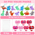 28 Packs JOYIN Valentine's Day Gift Cards with Pop Fidget Keychain Toys, Dinosaur Stress Anxiety Relief Fidget Toys
