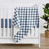 30x36in Sweet Jojo Designs Soft Baby Blanket (Blue Gingham Checkered Plaid) for Boys, Infant, Newborns, Toddler