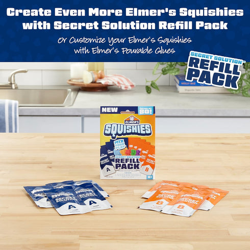 Elmer’s 12 Piece DIY Squishy Toy Kit, Kids’ Activity Kit Creates 2 Mystery Characters