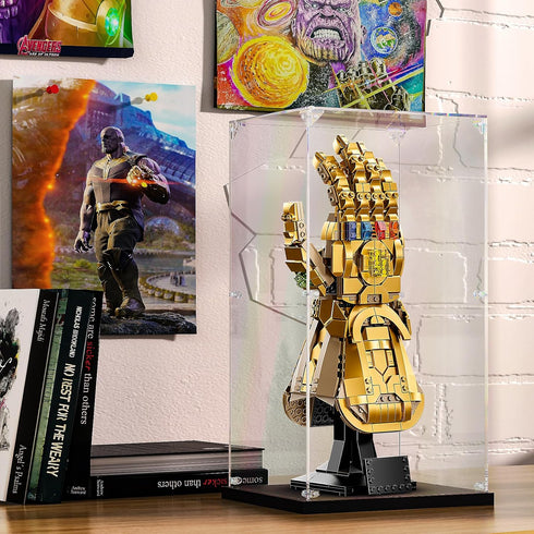 Acrylic Display Case for LEGO Infinity Gauntlet 76191, Nano Gauntlet 76223, Clear Box for Figures, 7.5x6.3x14.2 inch