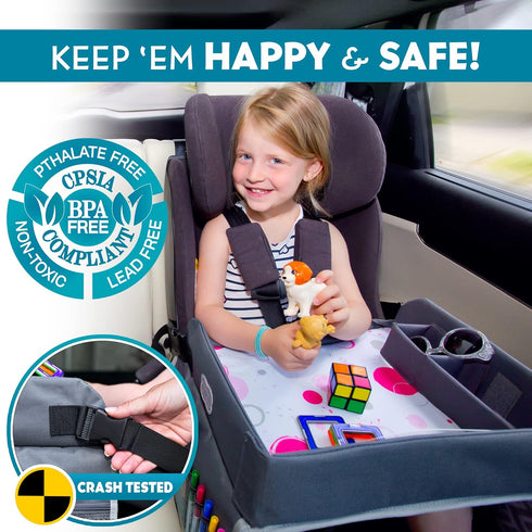 Blue/Gray Kenley Kids Travel Activity Tray for Car Seats