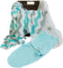 3 2 Newborn Bamboo Rayon Swaddle Wraps | Baby Receiving Blankets pk: Wrap & Muslin Square Blankets - Light Blue & Grey