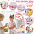 2-4 4-8, Wooden Cash Register for Kids, Rechargeable Kids Cash Register with Scanner, Pretend Play Cash Register Toy