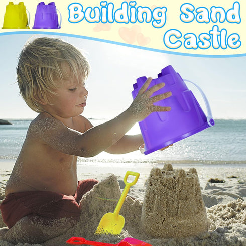 Qiuyanbo 5 Inch Set,Sand Summer Accessory24 24 Sand Castles Beach Buckets and Shovel Bucket Water Bucket for Beach Fun