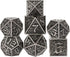 UDIXI Metal DND Dice 7PCS Polyhedral Dice Set - Ancient Silver for RPG Dungeons