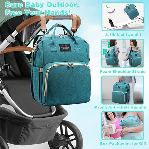 Station,900D Backpack ANWTOTU Baby Diaper Bags with Changing Oxford Waterproof Diaper Bag for Moms Dads with USB