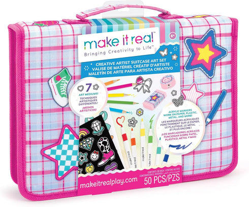 Make It Real: Creative Artist Suitcase Art Set - 50pc Zipper Binder