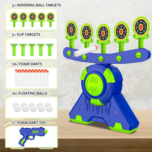 GMAOPHY Shooting Games Toy - Glow in The Dark Floating Ball Targets with Foam Dart Blaster, 10 Balls 5 Targets