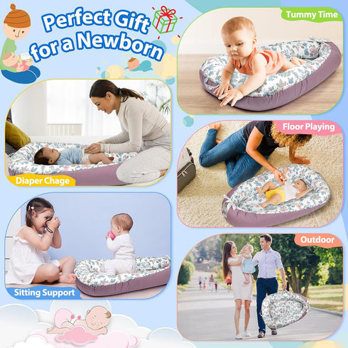 BUTOA Tummy Baby Lounger - Breathable & Soft Baby Nest, Portable and Lightweight Time Lounger for Home and Travel