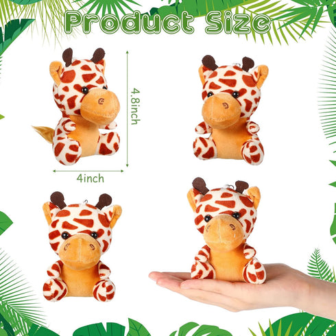 HyDren 24 Pcs Mini Stuffed Forest Animals, 4.8 Inch Plush Jungle Toys for Classroom Gifts, Stocking Stuffers