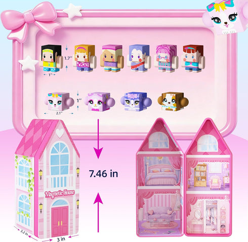 Set- 3+, GobiDex Magnetic Figures Portable Tin with Spinning Animals & Characters, STEM Travel Toys for Girls Ages