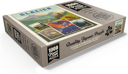 MyPuzzle Glacier National Park: Collage Print - Premium 1000 Piece Jigsaw Puzzle for Adults