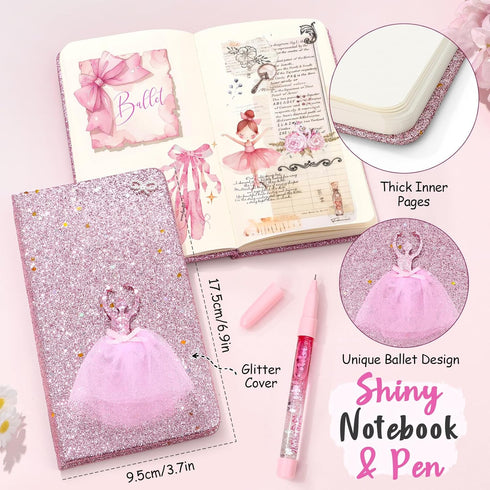 15 5 6 7 8 12 Golray Pcs Dance Recital Gifts for Girls Age with Ballet Dance Bag/Musical Ballerina Jewelry Box/Water
