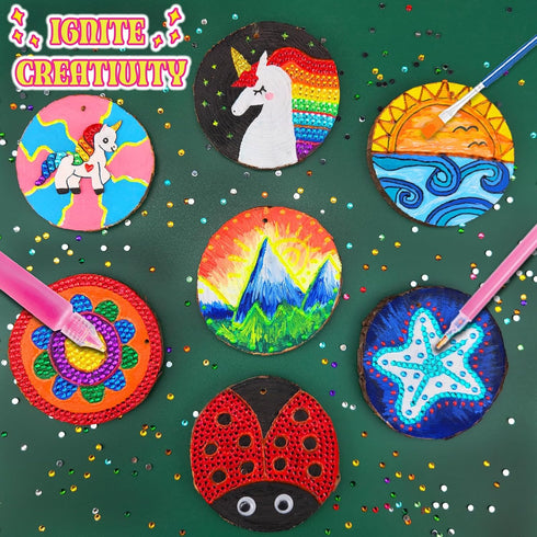 5-12-Craft 5, 6, 7, 8, 9, 10, 11 12 klmars Kids Wooden Painting Kit-Glow in The Dark-Arts & Crafts Gifts for Boys Girls