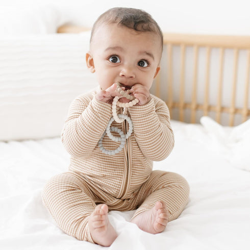 Ryan & Rose Cutie Clinks Attachable Teether Chew Toy for Babies, Neutral Color