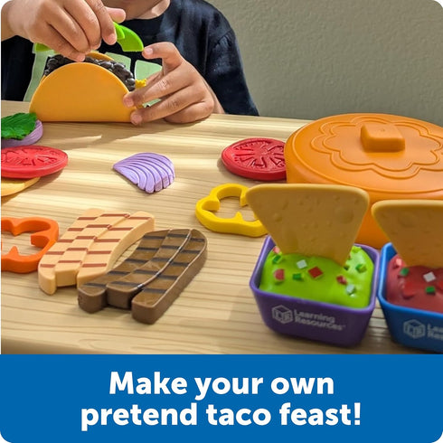 Learning Resources New Sprouts Taco Night - Pretend Play Food for Toddlers, Montessori Toys, Imaginative & Social