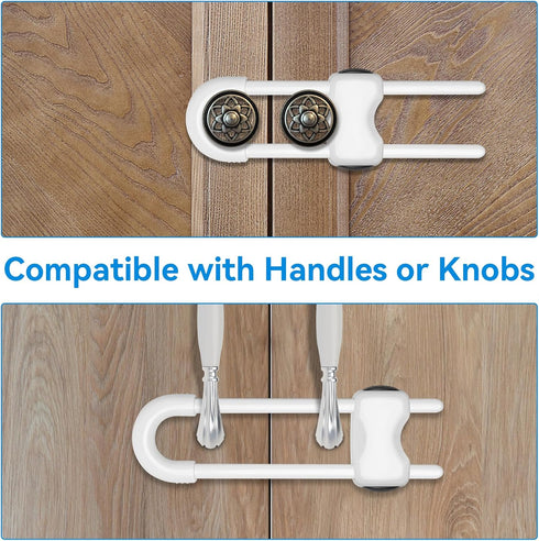 Locks,6 Pack Cabinet Locks Baby Proofing,Child Proof Cabinet Adjustable U Shaped Baby Proofing Cabinets,Child Locks