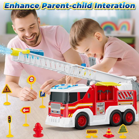 3 4 5 6 3 4 5 3-6 Fire Truck Toy for Year Old Boy Gift, Toddler Toys For Years Old Boy Christmas Birthday Gift, Indoor