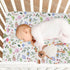 CaTaKu Crib,27"x 39" Baby Crib Sheets Tulip Wildflower Butterflies Mini Crib Sheets Fitted for Girls Boys,Neutral Soft
