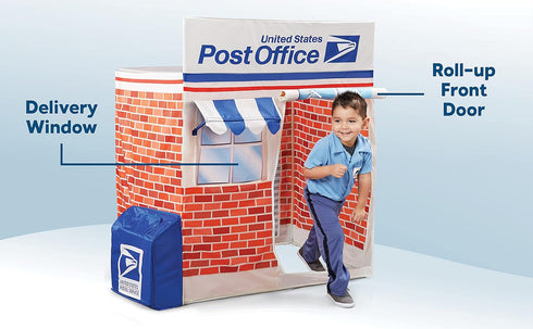 Kid Trax USPS Play Tent for Kids - Large Tent House with Mail Collection Box & Carrying Case, Post Office Toy