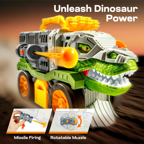 3-5, 2 6 3 4 5+ JOVA Vroomix Dinosaur Toys for Kids Dinosaur Carrier Truck with Pcs Cars and Pcs Figures for Toddlers