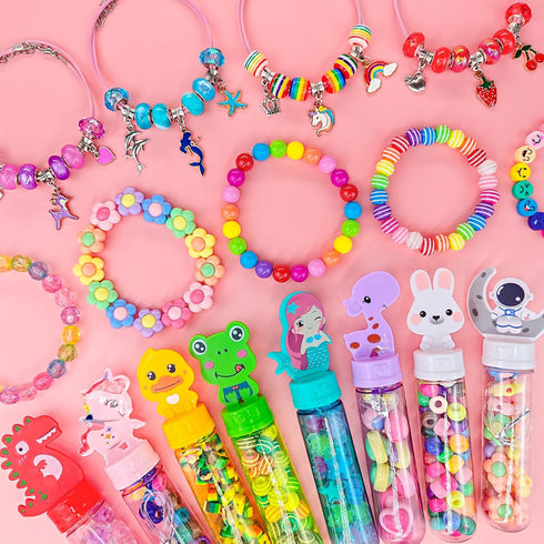 24 Pack 4-8 leitait Bracelet Wands,Charm Bracelet Jewelry Making Kit,Arts Crafts for Kids,Unicorn Party Favors