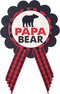 Papa Bear Daddy to Be Pin Buffalo Plaid Baby Shower - Red & Black Pin for Dad at Gender Reveal, Baby Sprinkle
