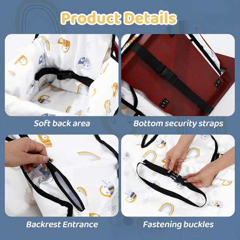 100% BALAPET Resuable Waterproof High Chair Cover with Back Support for Restaurant, Baby Chair Protector Cover