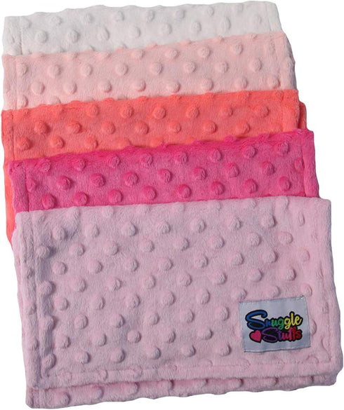 Snuggle Stuffs 5 Pack Baby Girls Minky Dot Burp Cloths - Shades Pink