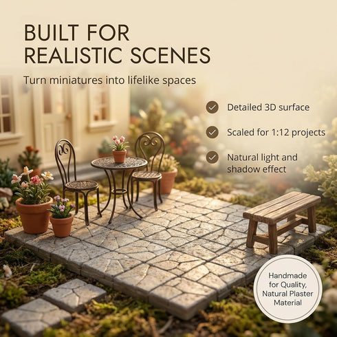 REDUCIO! 1/12 50pcs, Dollhouse Flooring, Miniature Pavement Bricks, Scale Accessories, Mini Bricks for Landscaping
